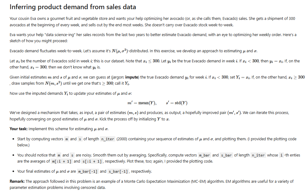 Inferring product demand from sales data Your