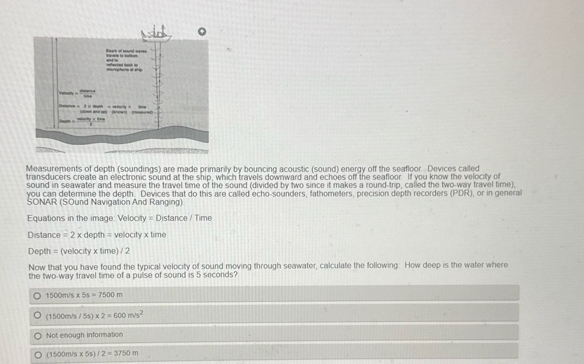 ? + Beam of sound waves travels to bottom