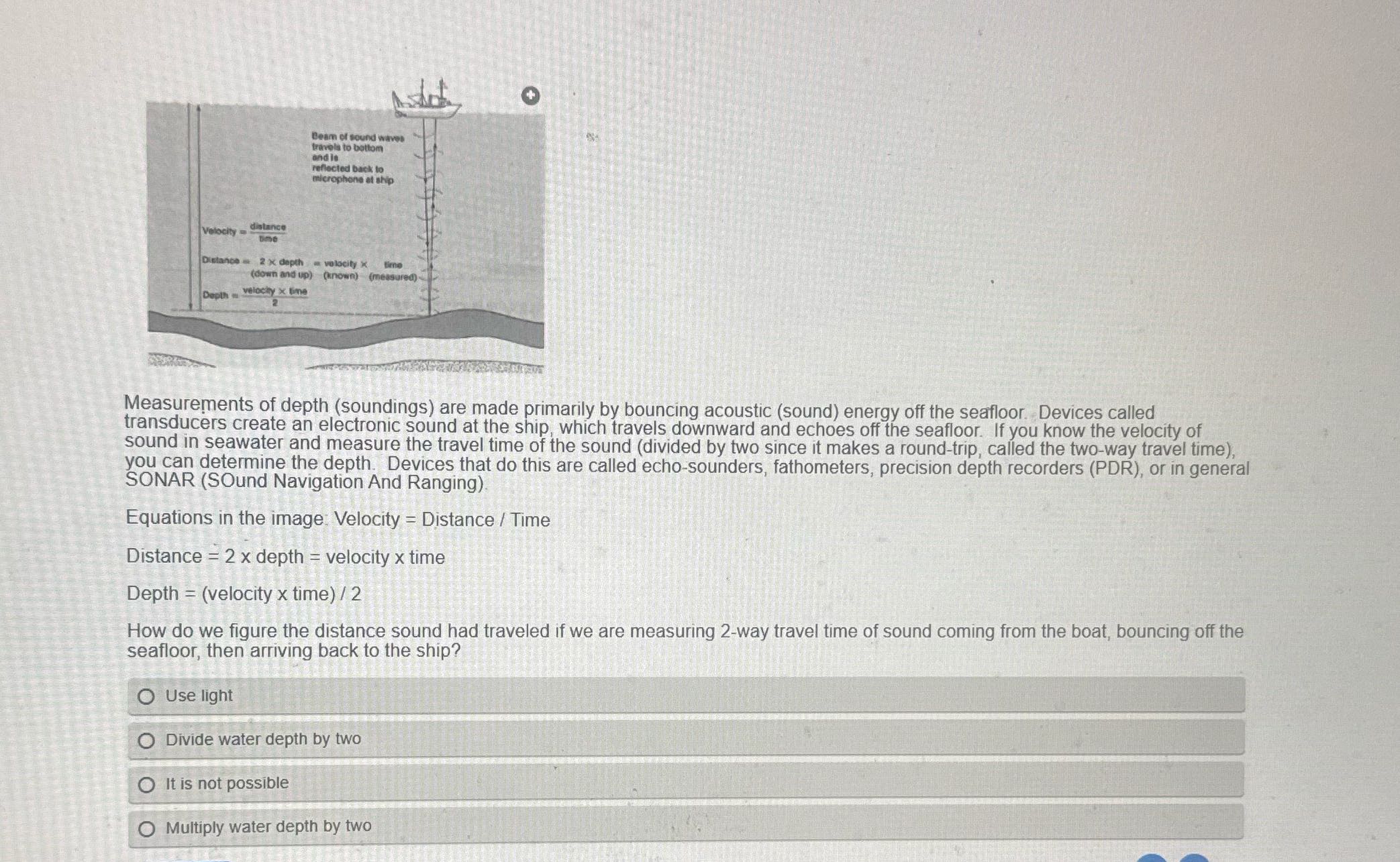 ? Beam of sound waves travels to bottom and in