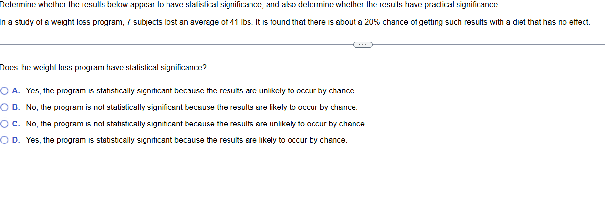 Determine whether the results below appear to