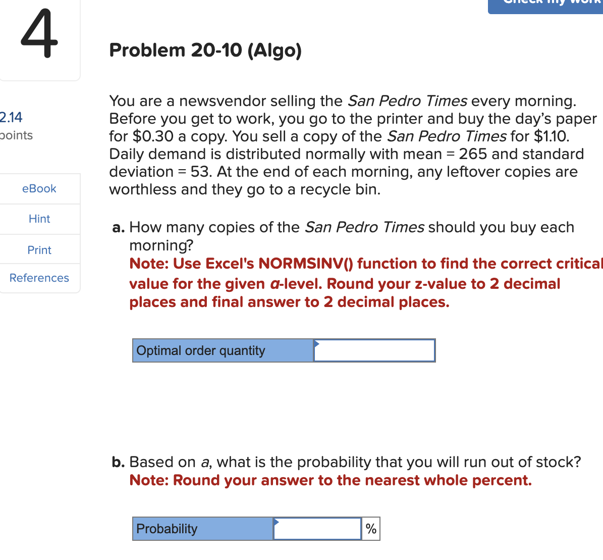 a. How many copies of the San Pedro Times should