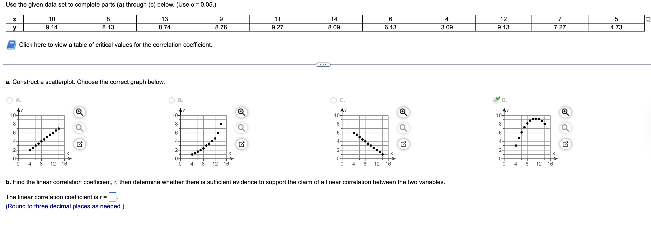 Use the given data set to complete parts (a)