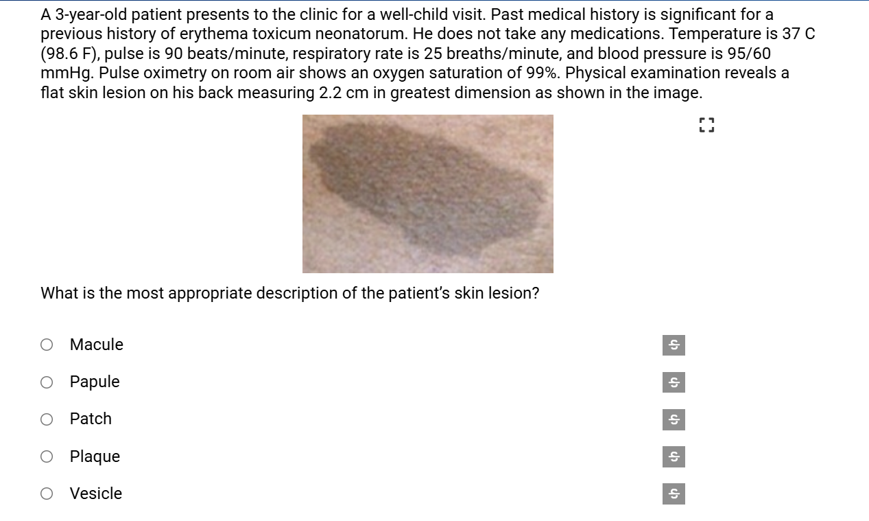 correct answer A 3-year-old patient presents to
