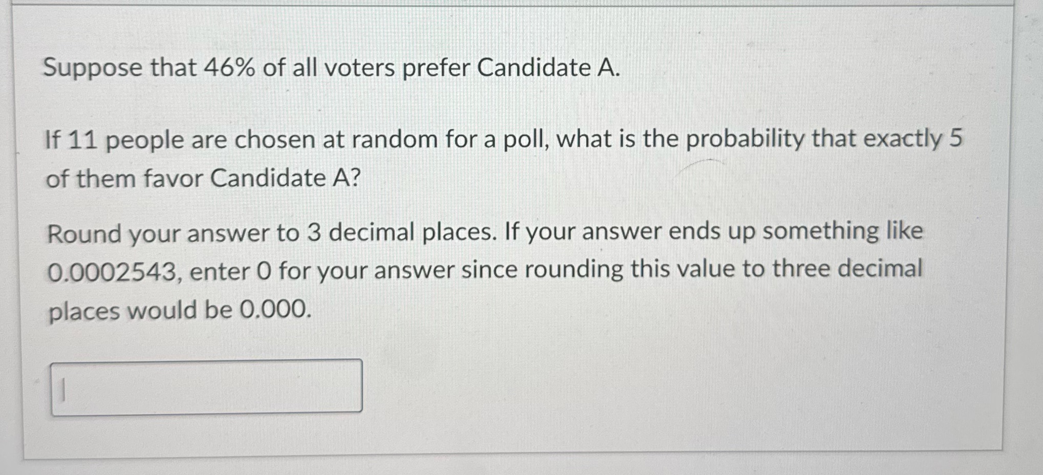 Please answer Suppose that 46% of all voters