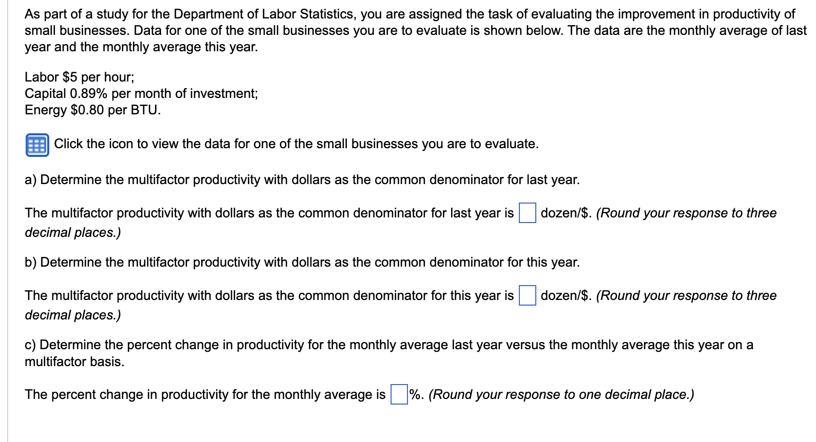 As part of a study for the Department of Labor