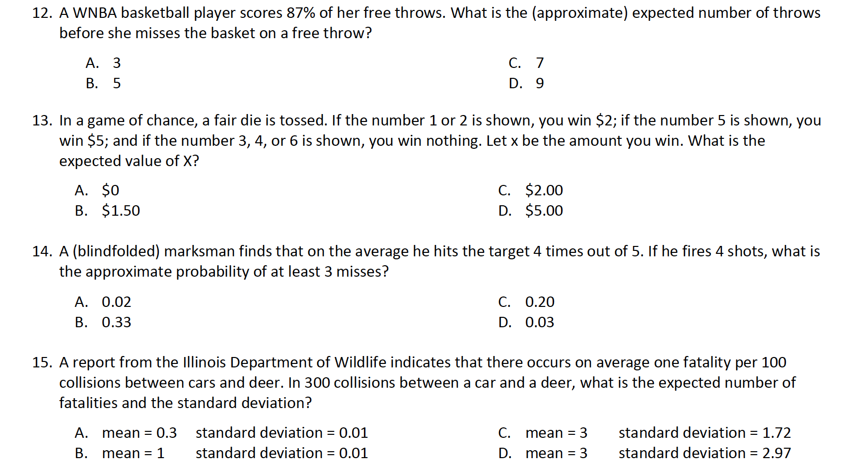 Pls help on all asked. 12. 13. 14. 15. A WNBA