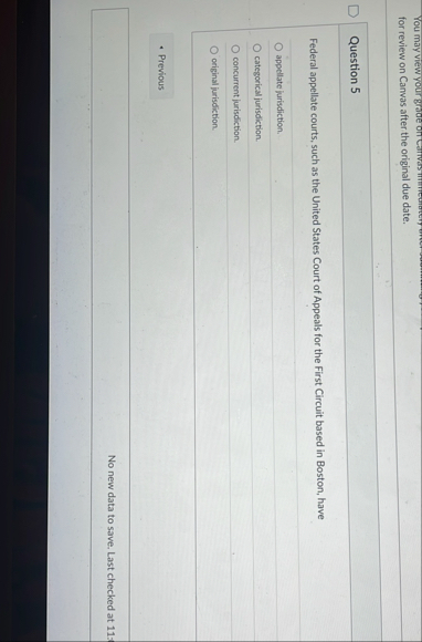 for review on Canvas after the original due date.