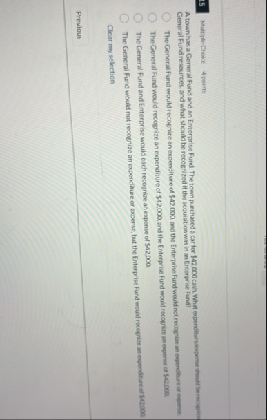 1 5 Multiple Choice 4 points A town has a General