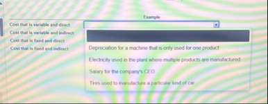 Example Cost that is variable and direct Cost
