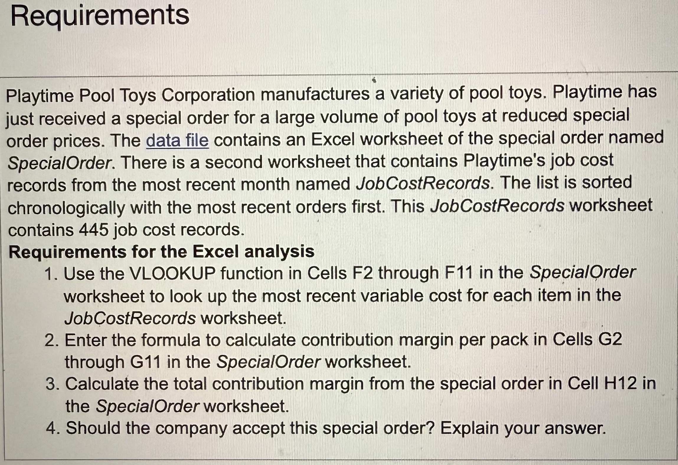 Requirements Playtime Pool Toys Corporation