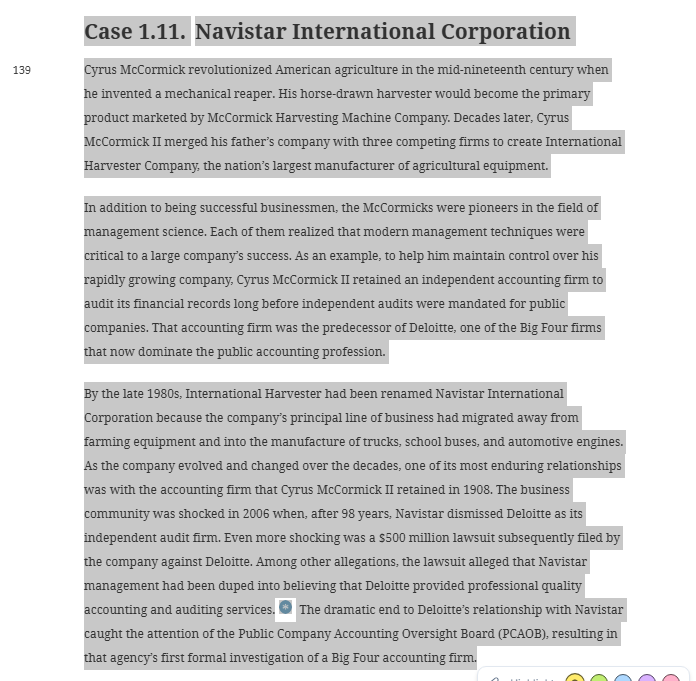 1 . Case 1 . 1 1 Navistar International