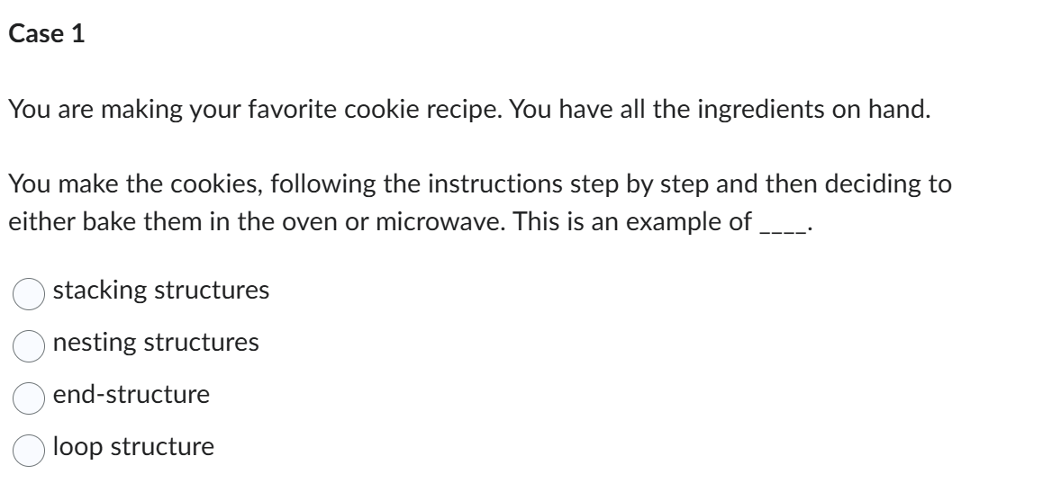 solve Case 1 You are making your favorite cookie