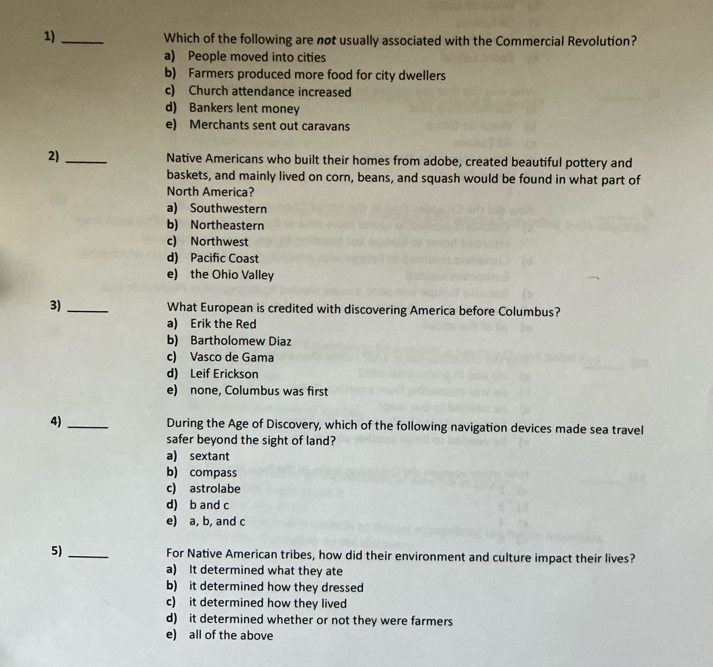 1) Which of the following are not usually