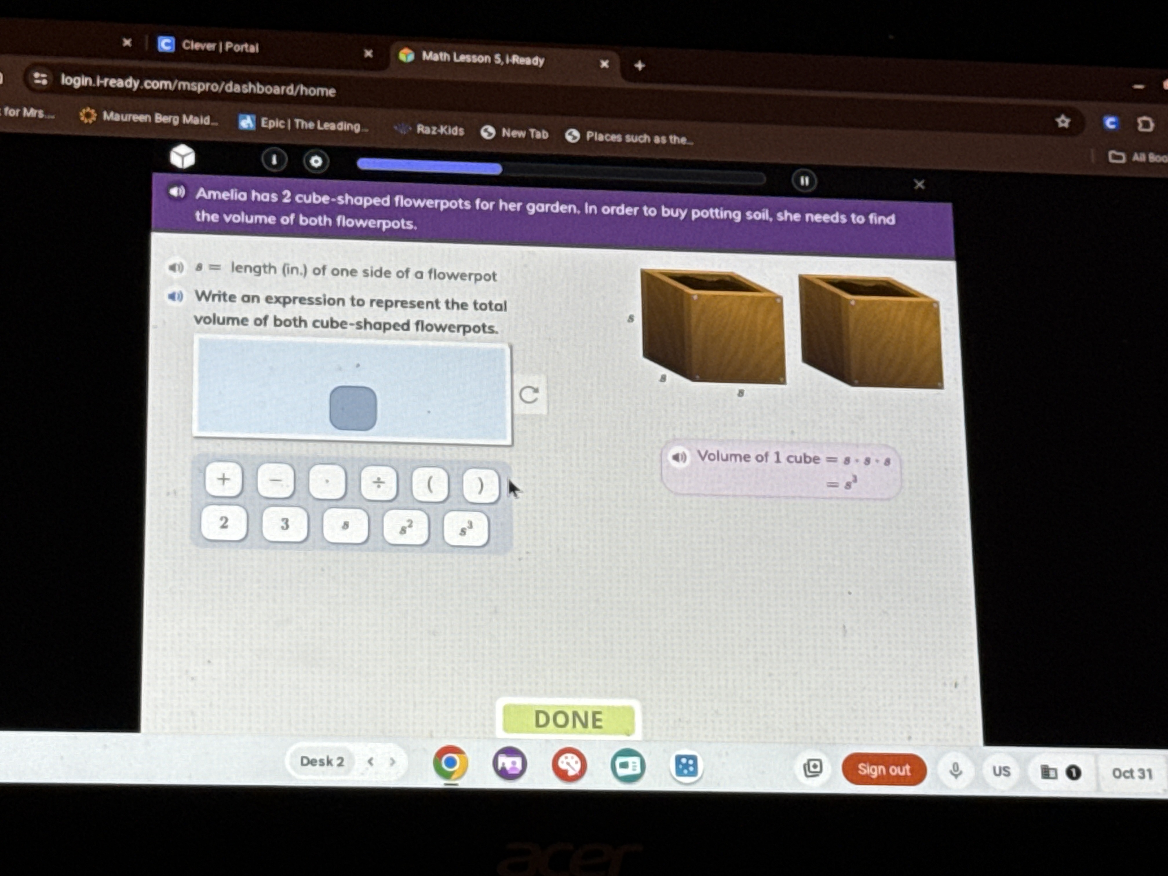 C Clever | Portal Math Lesson 5, 1-Ready :