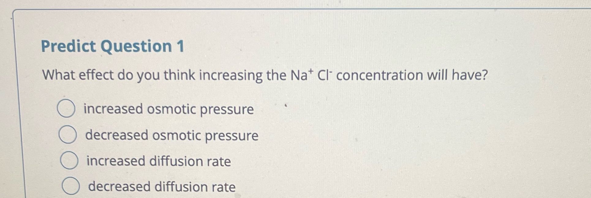 Solve it Predict Question 1 What effect do you