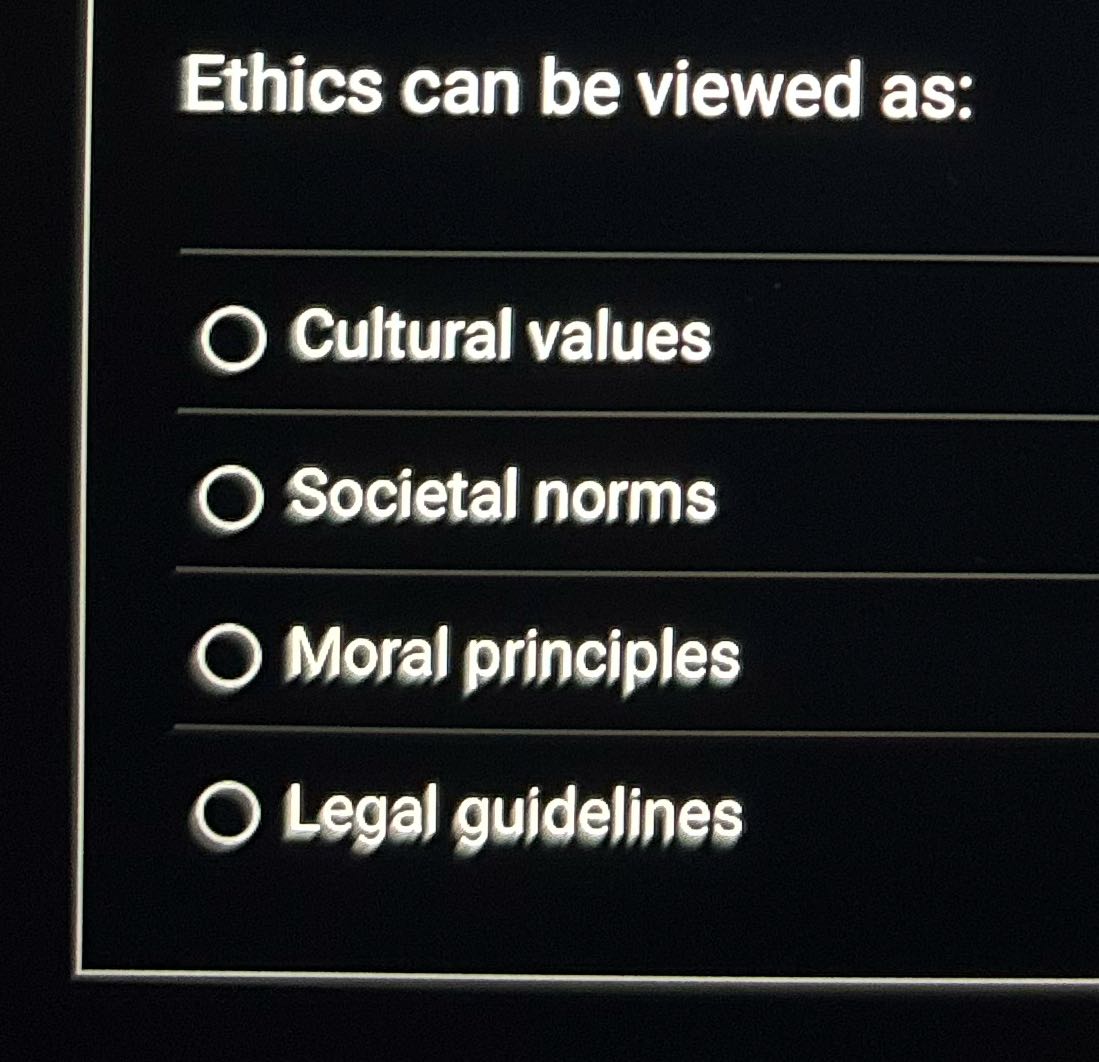 Solve Ethics can be viewed as: C) Cultural values