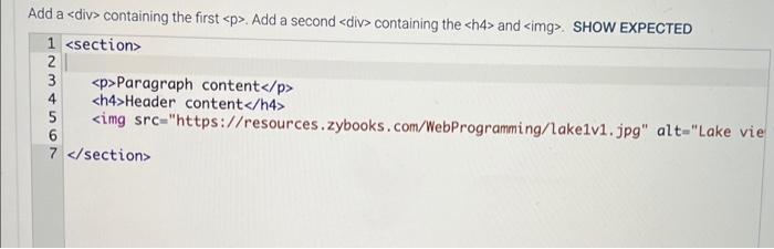 Add a containing the first Add a second