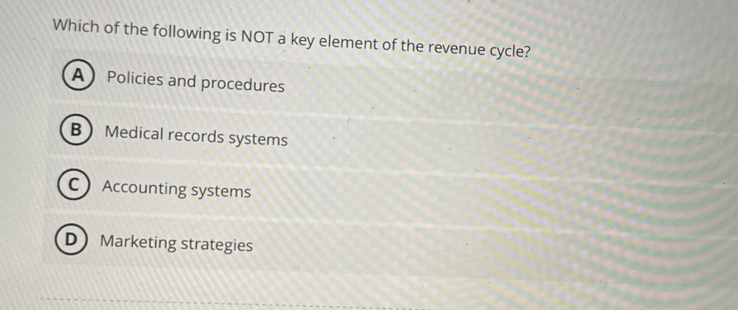 Which of the following is NOT a key element of