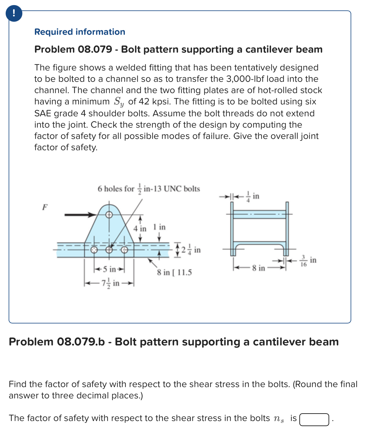 ! Required information Problem 0 8 . 0 7 9 - Bolt
