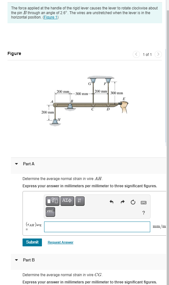The force applied at the handle of the rigid
