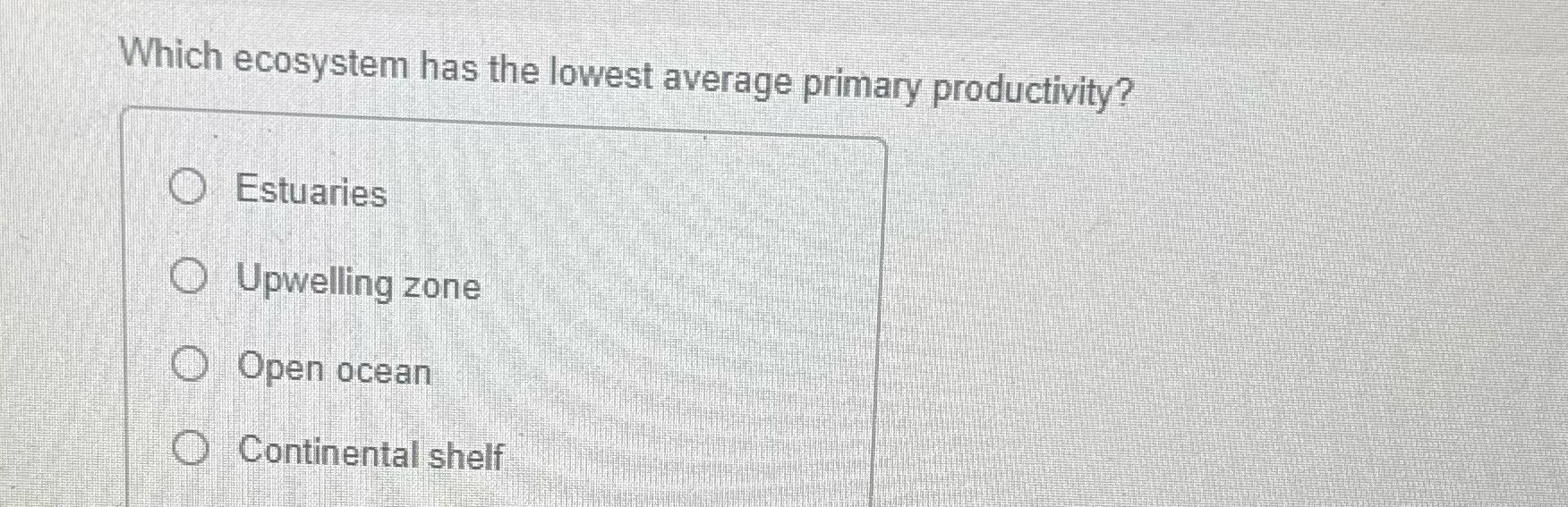 Which ecosystem has the lowest average primary