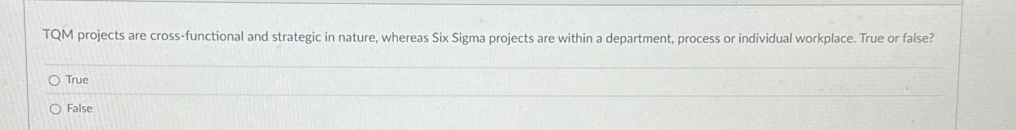 True or false TOM projects are cross-functional
