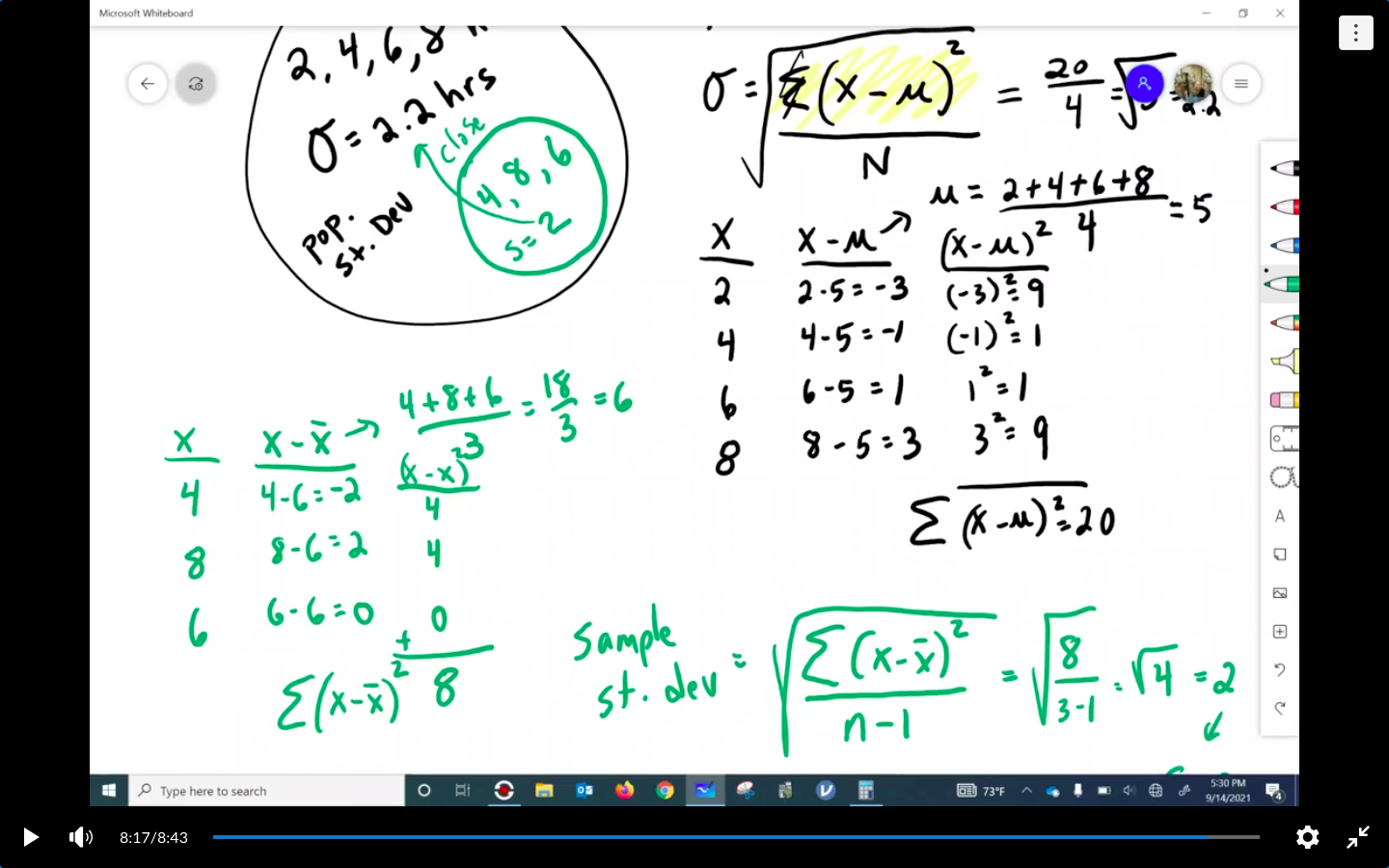 After an assignment, I sampled 3 students'