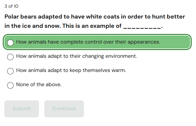 What is the answer to this question? 3 of 10