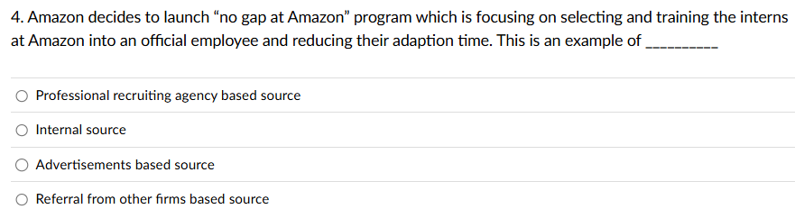 what is the correct answer? 4. Amazon decides to