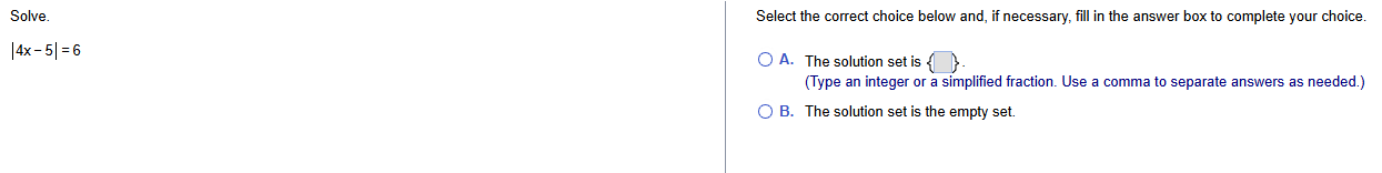^ Solve. Select the correct choice below and, if