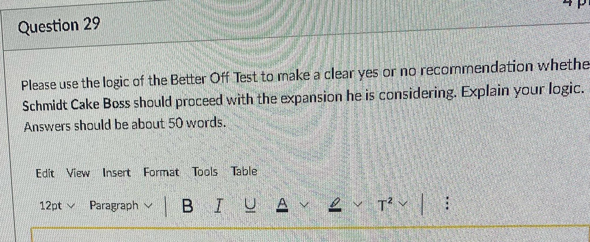 Solve Question 29 Please use the logic of the