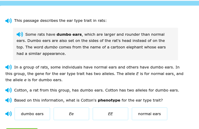 )) This passage describes the ear type trait in