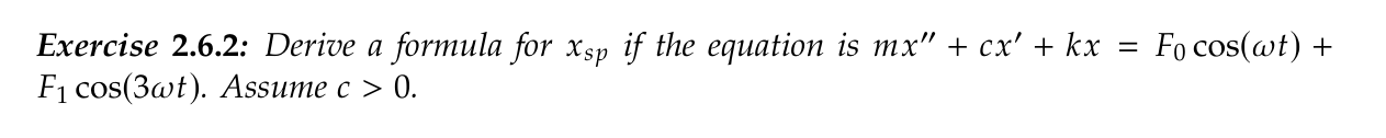 solve it Exercise 2.6.2: Derive a formula for Xsp