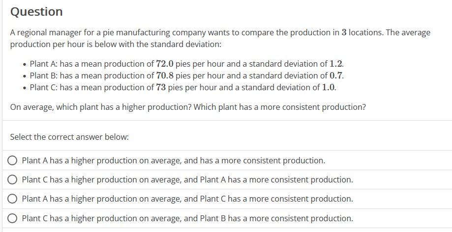 solve Question A regional manager for a pie