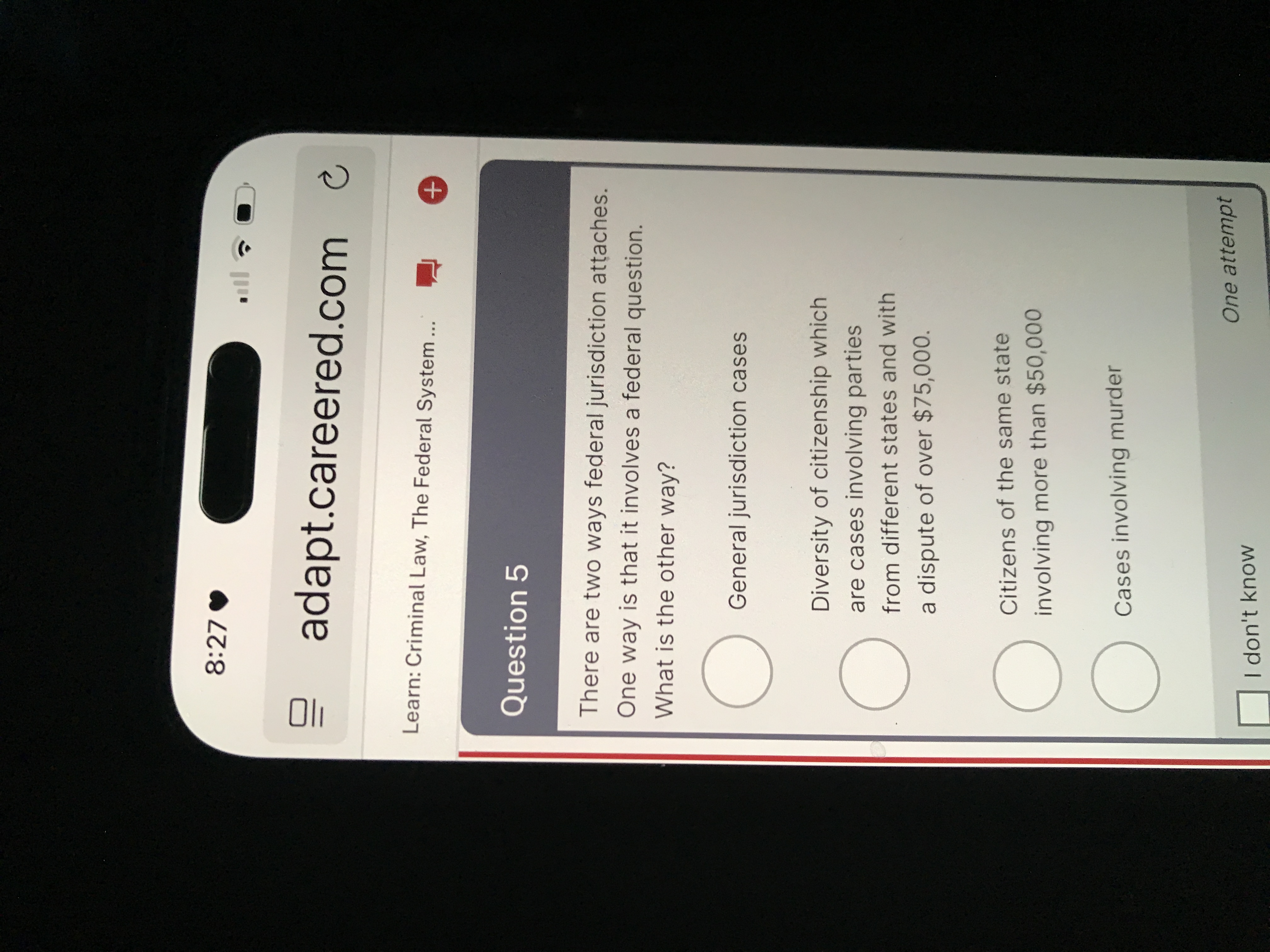 Which answer is correct 8:27 e adapt.careered.com