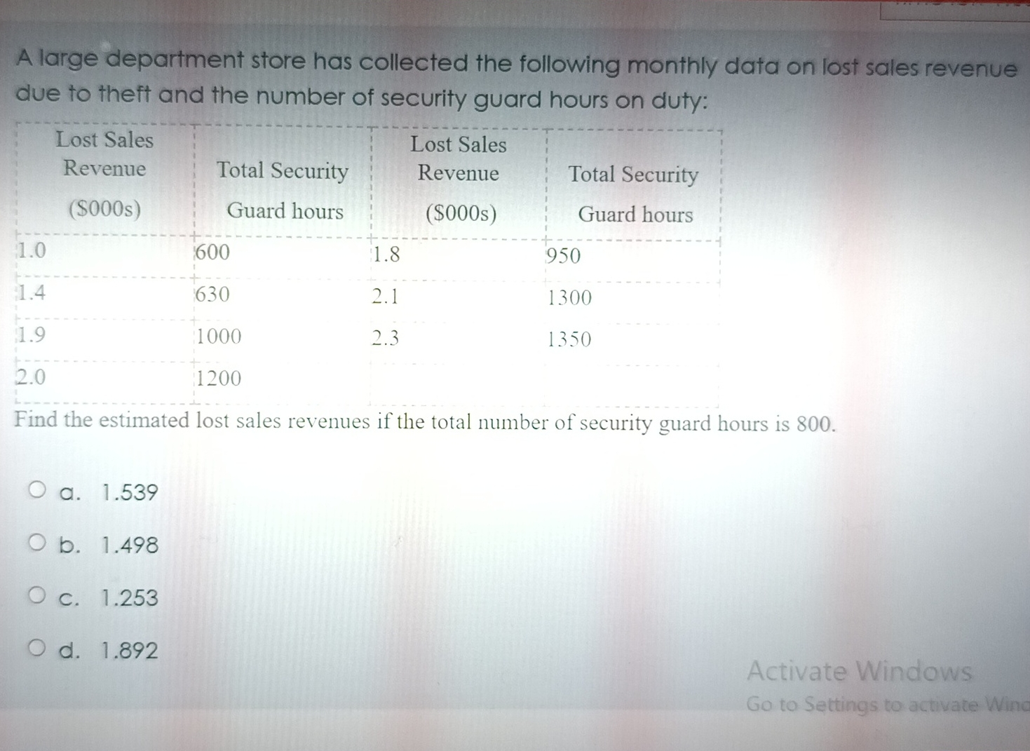 Solve please A large department store has