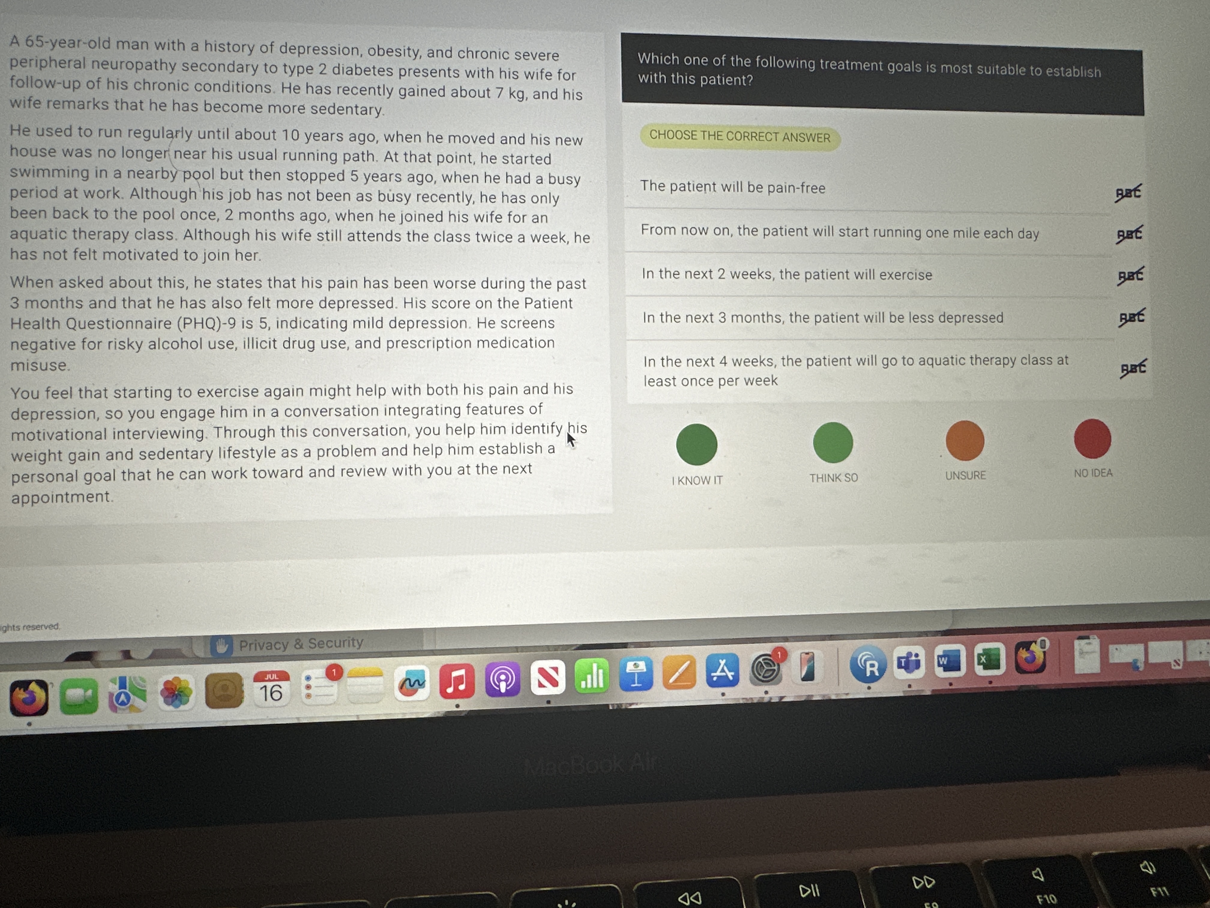 Tell me the answer ith a history of depression,