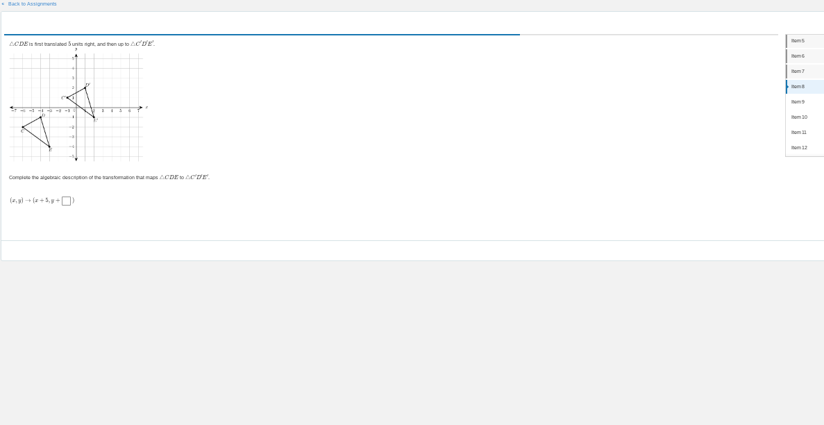 a Black to Assignments ACDE is first translated 5