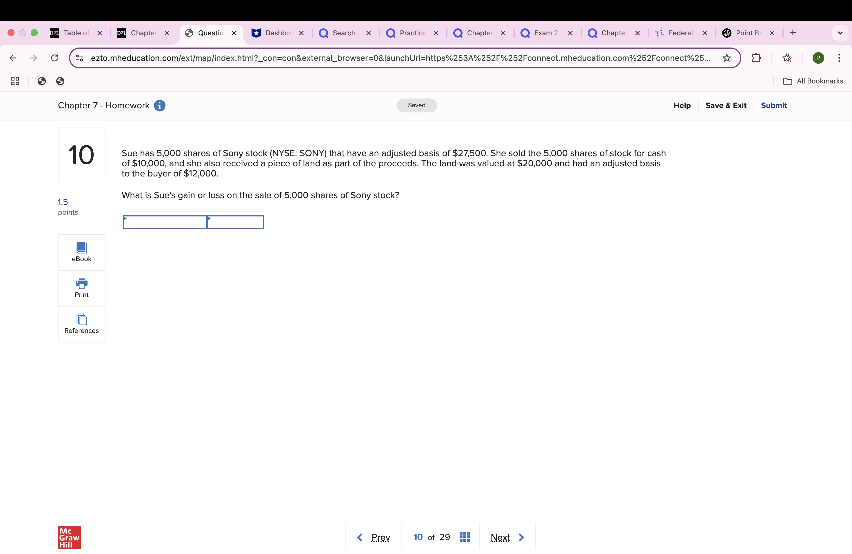 solve this O D2L Table of X D2L Chapter X
