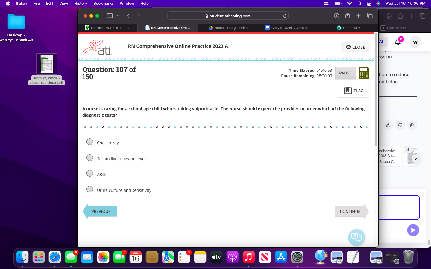 the question Safari File Edit View History