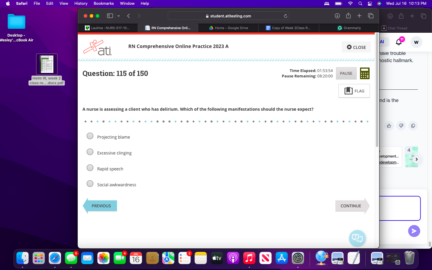 the question Safari File Edit View History