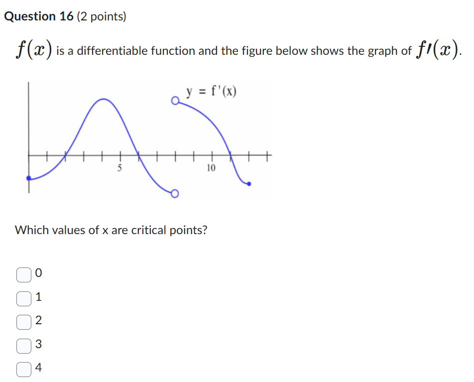 Question 16 (2 points) f(z) is a differentiable