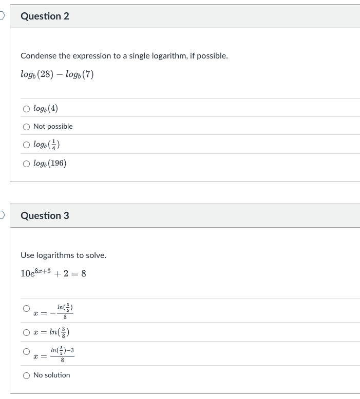 solve Question 2 Condense the expression to a