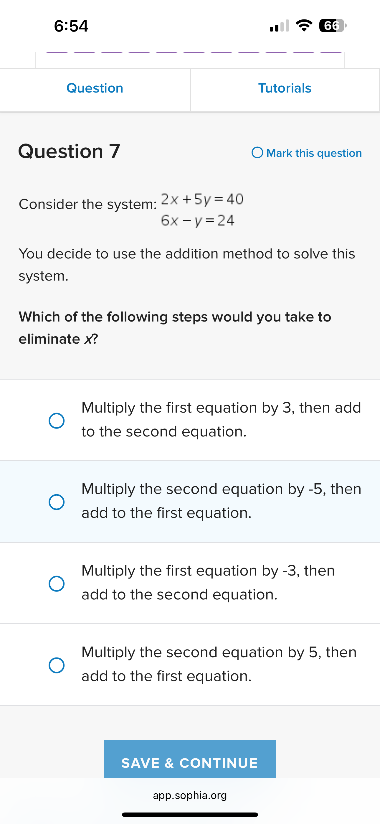 Question Tutorials Question 7 O Mark this