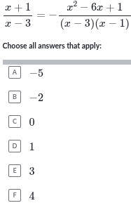 aa r' - 6x + 1 - 3 (x - 3) (x - 1) Choose all