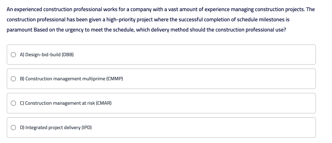 what is the correct answer ? An experienced