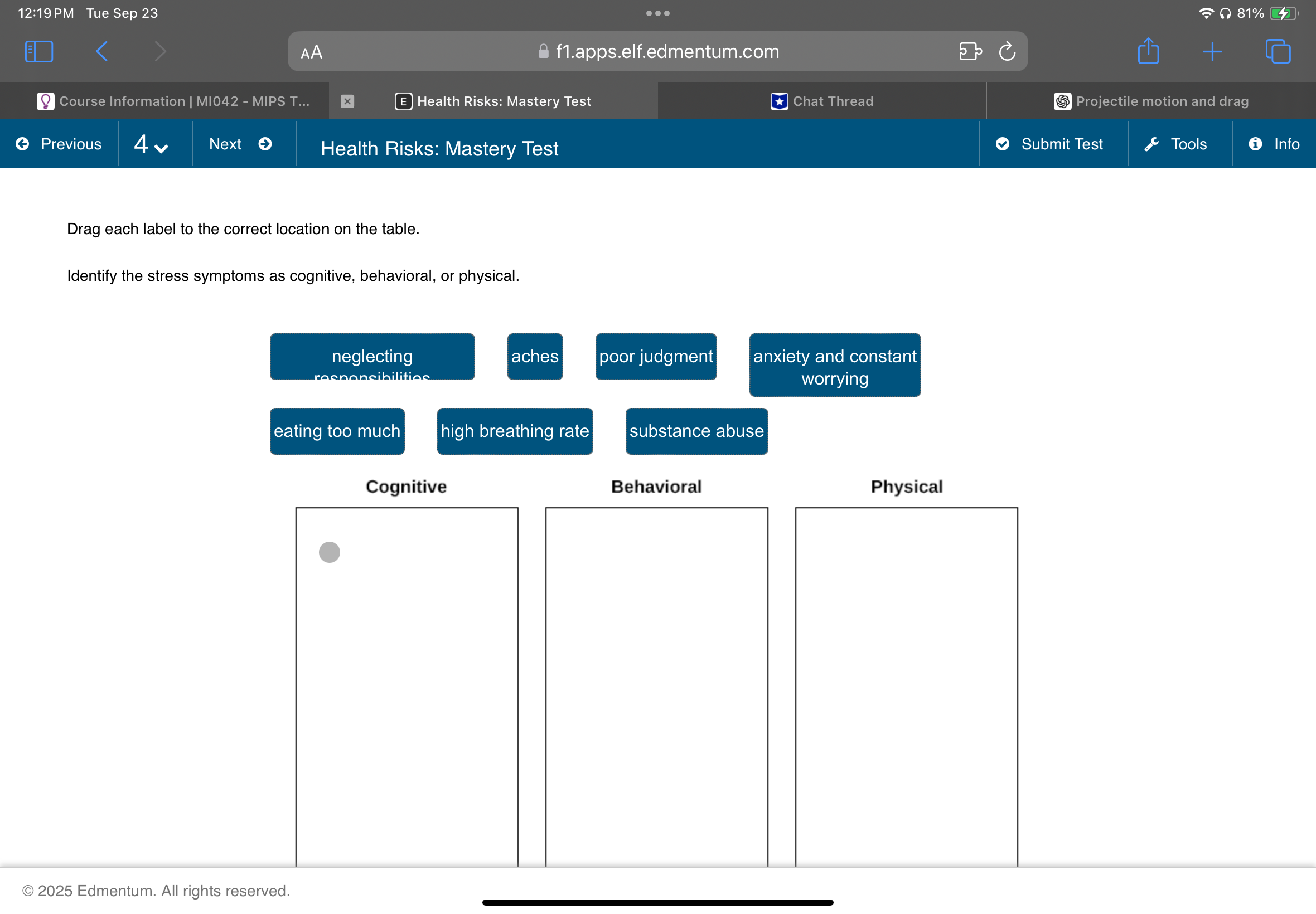 Solve 12:19 PM Tue Sep 23 81%
