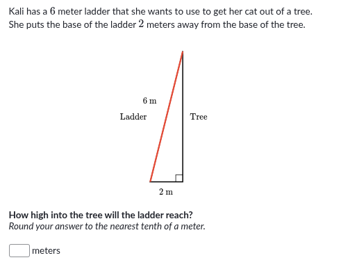 aa Kali has a 6 meter ladder that she wants to