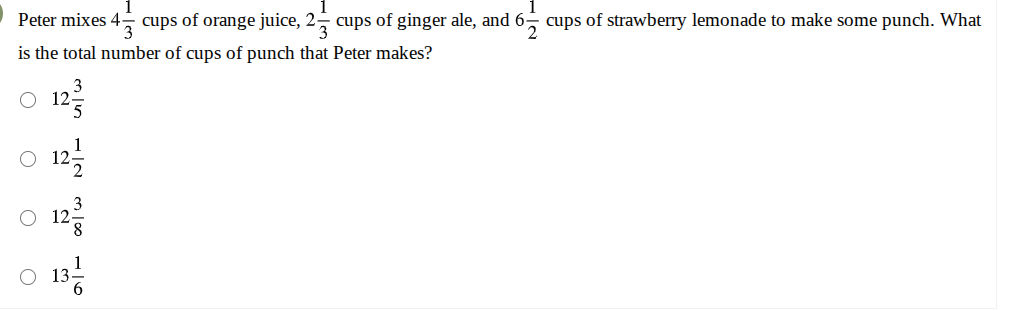 solve Peter mixes 47 cups of orange juice, 27