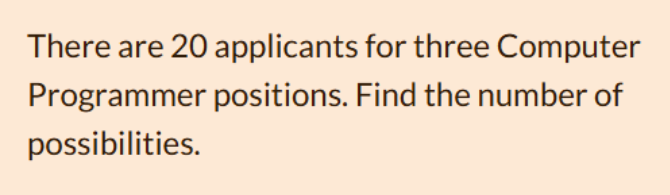 There are 20 applicants for three Computer
